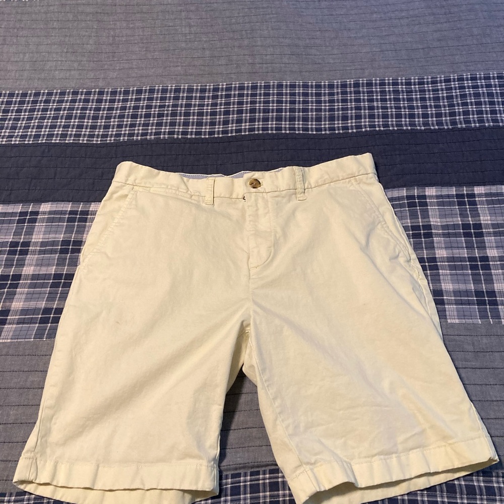 Tommy Hilfiger Cream Flat Front Shorts